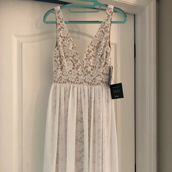 NWT Off-White Lace Maxi Dress - Picture 2 of 5